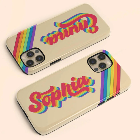LGBTQ Pride Custom Light Retro Name iPhone Case